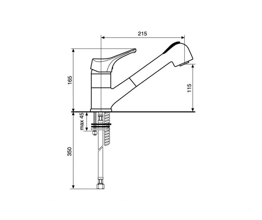 MISCELATORE LAVELLO CUCINA CON DOCCETTA ESTRAIBILE ZEUS MADE IN ITALY