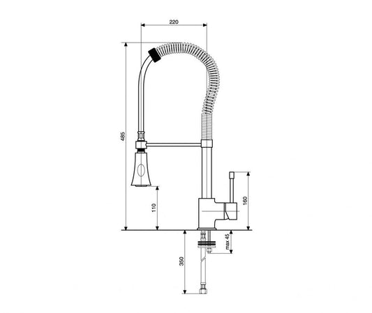 MISCELATORE LAVELLO MOLLETTONE EDEN 71310 CROMATO MADE IN ITALY