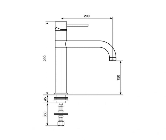 MISCELATORE LAVELLO PIPER 45007 CROMATO MADE IN ITALY