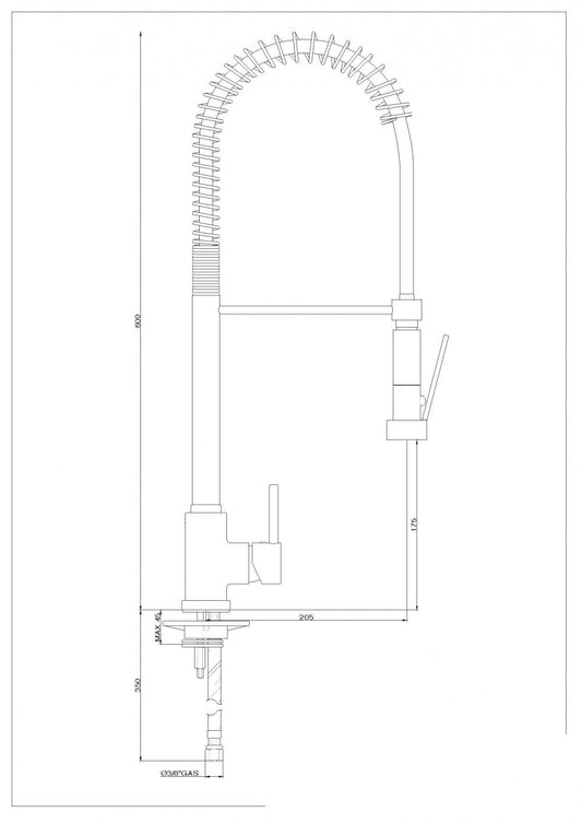 MISCELATORE LAVELLO PROFESSIONAL MOLLY1111 CANNA ORIENTABILE MOLLA MADE IN ITALY