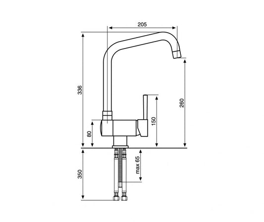 MISCELATORE LAVELLO SOTTOFINESTRA CANNA ABBATTIBILE EDEN CROMATO MADE IN ITALY