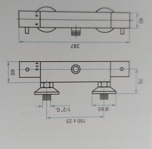 MISCELATORE TERMOSTATICO ESTERNO DOCCIA 45302 MADE IN ITALY