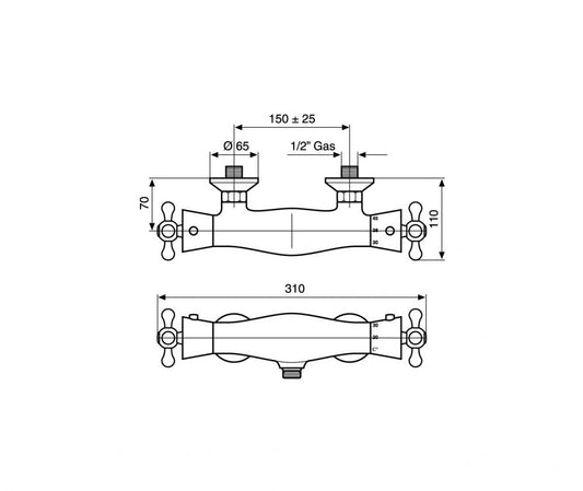 MISCELATORE TERMOSTATICO ESTERNO DOCCIA DECO' MADE IN ITALY