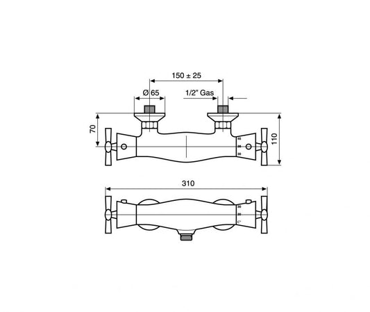 MISCELATORE TERMOSTATICO ESTERNO DOCCIA SPIRIT MADE IN ITALY