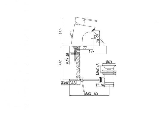 MISCELATORE UNIVERSALE LAVABO-BIDET UNIKA CROMATO MADE IN ITALY