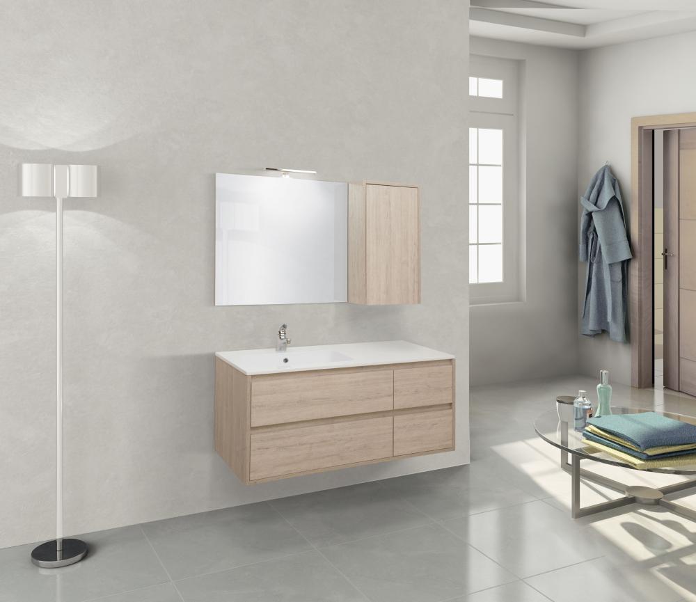 MOBILE BAGNO CLEVER 121 LAVABO CONSOLLE IN RESINA E SPECCHIO