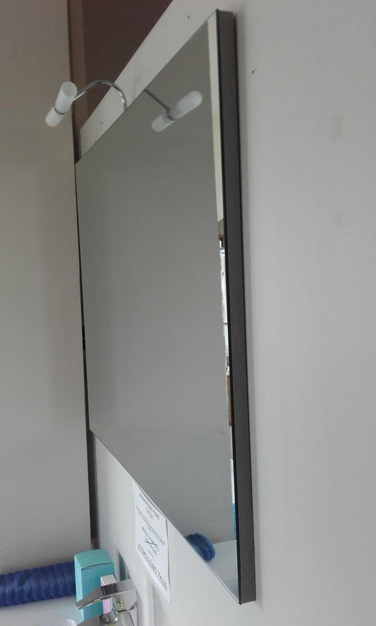 MOBILE BAGNO SLIM PLATINO CM.91X46 CONSOLLE RESINA E SPECCHIO