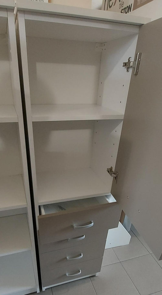 MOBILE COLONNA 2 ANTE LAVANDERIA SFERA2 FRONTALE VISONE FIANCHI BIANCHI