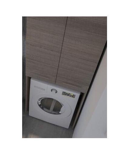 MOBILE COLONNA PORTA LAVATRICE A VISTA 70X50x192,5 ROVERE SCURO