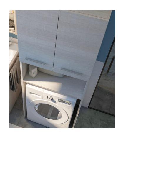 MOBILE COLONNA VANO APERTO E PORTA LAVATRICE A VISTA 70X50x192,5 ROVERE CHIARO
