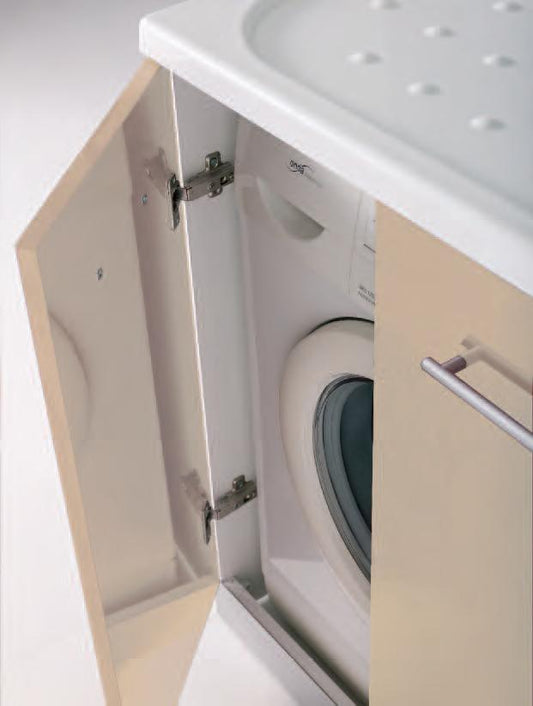 MOBILE LAVATOIO CON COPRILAVATRICE CM.107X60 3 ANTE LUNAROSSA CAMOSCIO LUCIDO