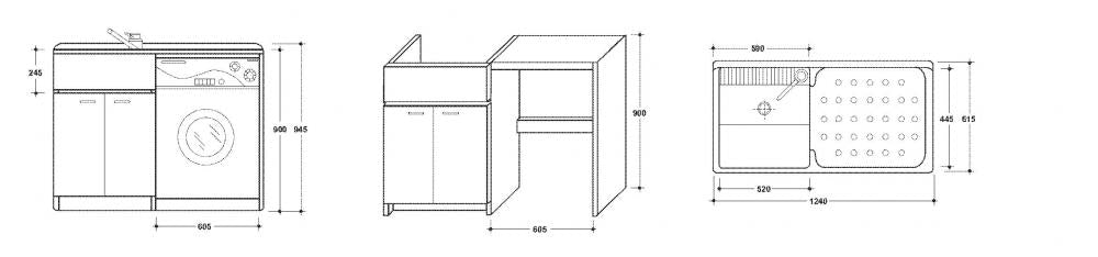 MOBILE LAVATOIO CON COPRILAVATRICE CM.124X60 2 ANTE LUNAROSSA CAMOSCIO LUCIDO