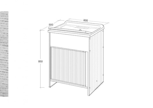 MOBILE PVC LAVATOIO CM.60X60 A SERRANDINA COMPATTA PER ESTERNO O INTERNO