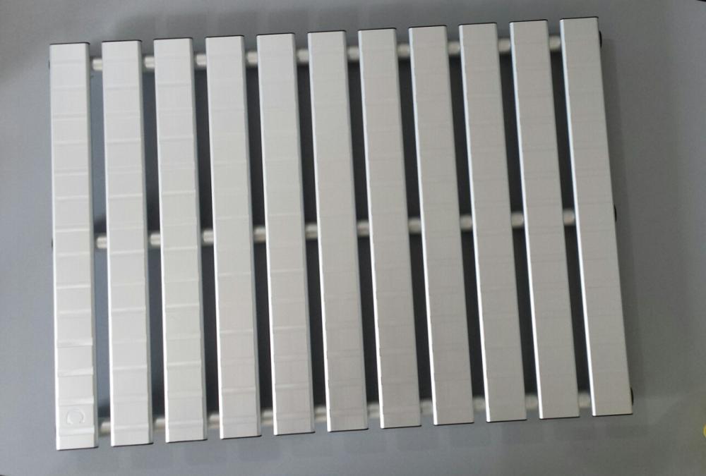 PEDANA DOCCIA ALLUMINIO ARGENTO SATINATO ANTISCIVOLO RETTANGOLARE CM.50X96X4,5H