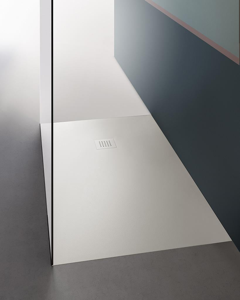 PIATTO DOCCIA CERAMIC.30 CERAMICA BIANCO MATT 70X90 RETTANGOLARE H.3 CON PILETTA E GRIGLIA INOX