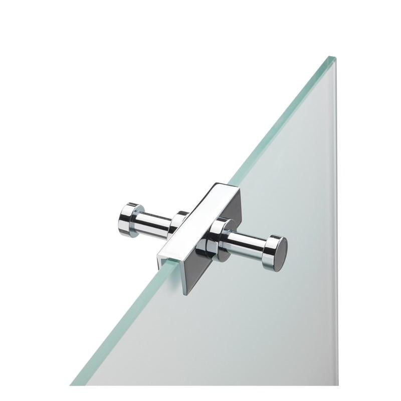 PORTA ACCAPPATOIO SINGOLO OTTONE CROMATO PER LATO DOCCIA VETRO 6/8MM
