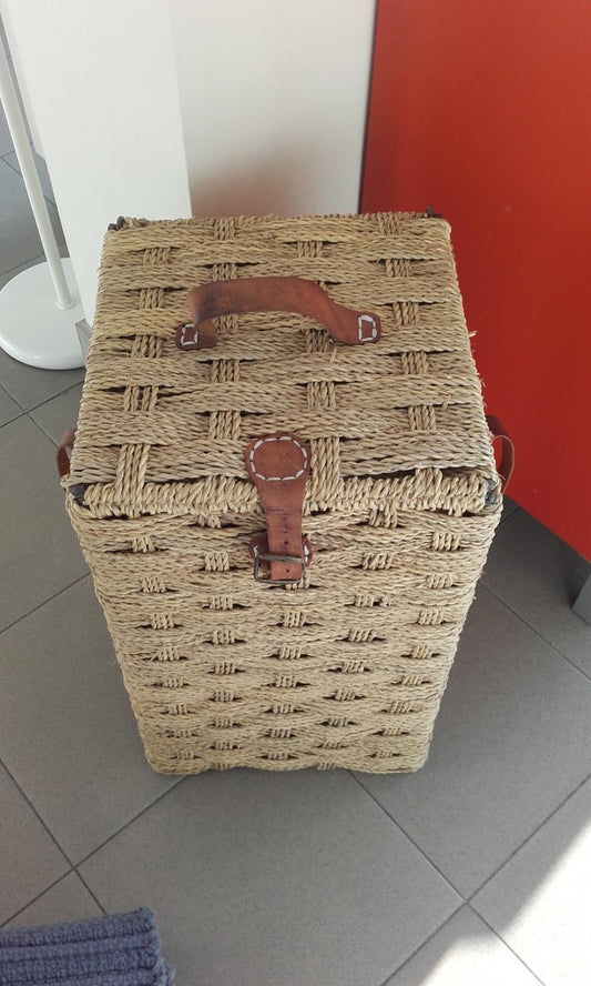 PORTA BIANCHERIA ETNICO CON COPERCHIO CM.32X32 H.54