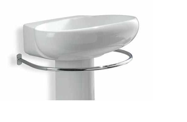 PORTASCIUGAMANI PER LAVABO ACCIAIO INOX CROMATO CM.L.60 X P.49 MADE IN ITALY