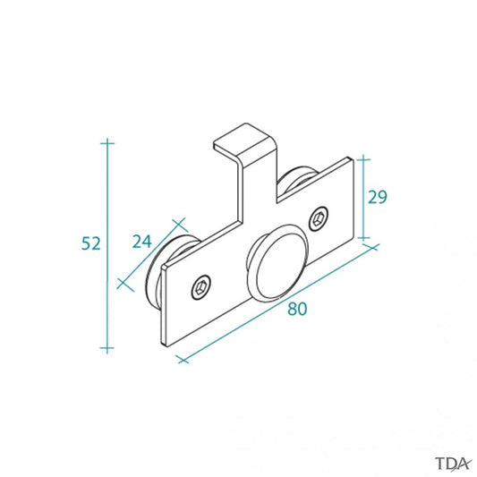 RICAMBIO CARRELLO RUOTA CUSCINETTI PER BOX DOCCIA IDEALE MARCA TDA SERIE PLUMA