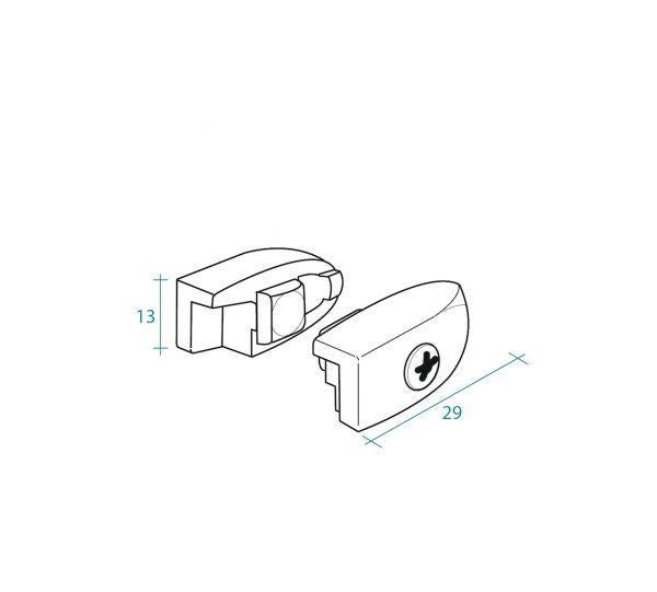 RICAMBIO COPPIA FERMAVETRO PER BOX DOCCIA IDEALE MARCA TDA SERIE EGO