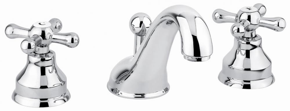 RUBINETTO 3 FORI LAVABO CROMO DECO CLASSIC VITONE CERAMICO MADE IN ITALY