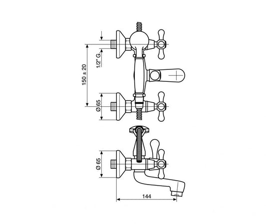 RUBINETTO ESTERNO VASCA CON DOCCETTA CROMO STELLA MADE IN ITALY