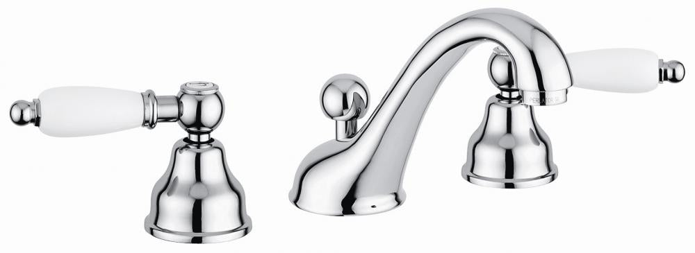 RUBINETTO LAVABO BASSO 3 FORI CROMO DECO CERAMIC VITONE CERAMICO MADE IN ITALY