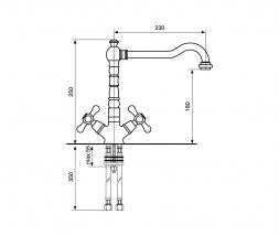 RUBINETTO MONOFORO LAVELLO DECO OLD 12617 CROMATO MADE IN ITALY