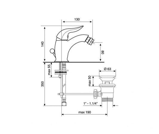 SET COMPLETO MISCELATORI LAVABO E BIDET DUKA BRONZO MADE IN ITALY