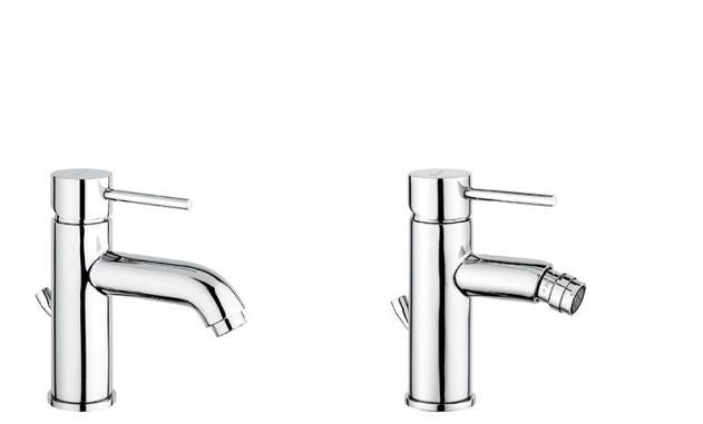 SET COMPLETO MISCELATORI LAVABO E BIDET PIPER CROMATO MADE IN ITALY