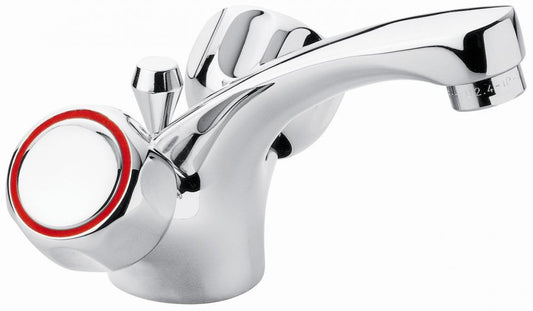 SET COMPLETO RUBINETTI MONOFORO LAVABO E BIDET SOLE CROMATO MADE IN ITALY