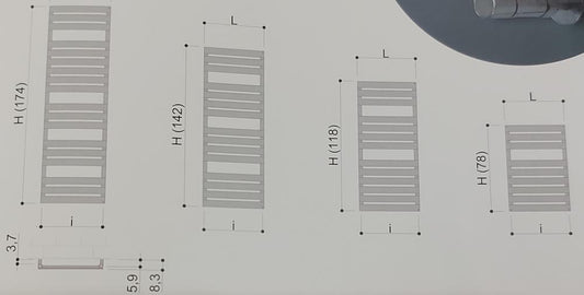 TERMOARREDO ALLUMINIO OV AL BATH ELETTRICO BIANCO RAL9016 SABLE 174 X 52 CON TERMOSTATO MADE IN ITALY