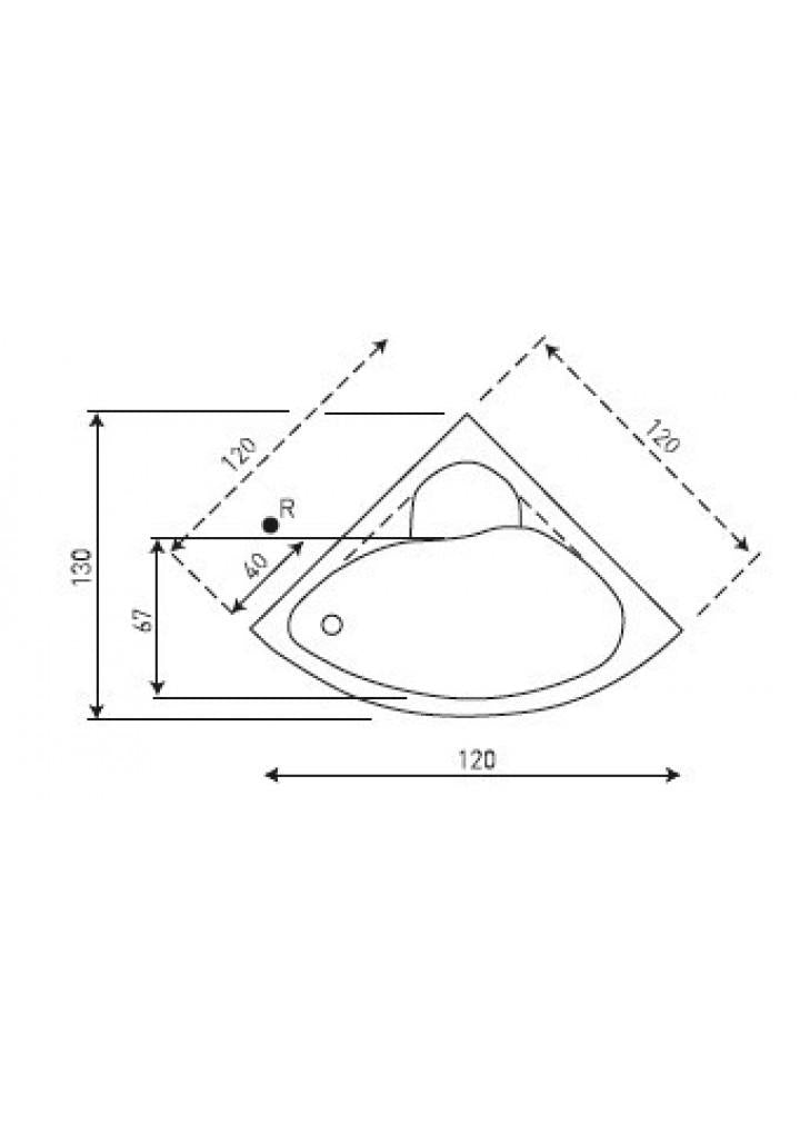 VASCA ANGOLO 120X120 CANCUN TELAIO PANNELLO IDROMASSAGGIO WHIRLPOOL 6 JET