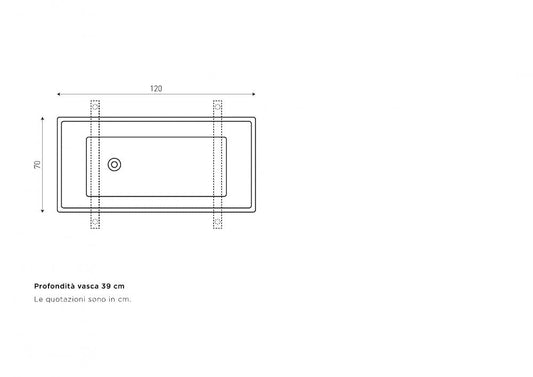 VASCA BAU 120X70 PER CANI LAVAGGIO ANIMALI ACCESSORIATA CON MANIGLIONI E RUOTE