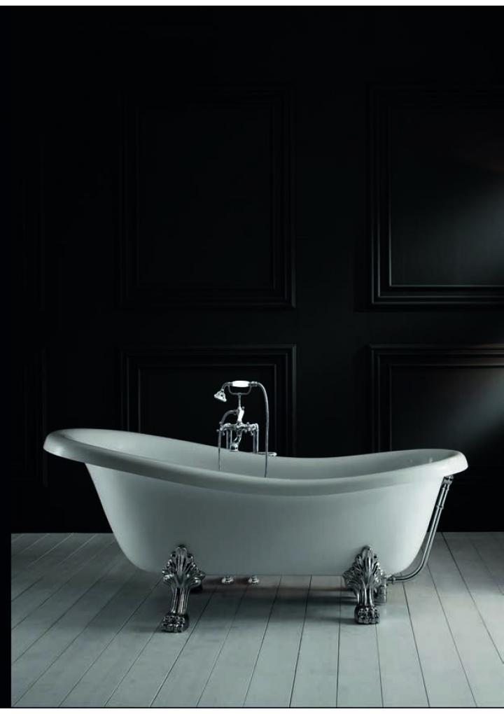 VASCA CLEOPATRA 170X78 H.70 OLD STYLE PIEDINI E COLONNA SCARICO MADE IN ITAL