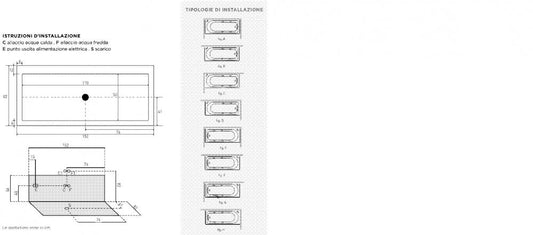 VASCA COMBI 152X82 VERSIONE CON TELAIO E DUE PANNELLI