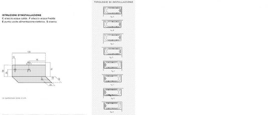 VASCA NORI 120X70 A SEDILE CON TELAIO PANNELLO FRONTALE E LATERALE