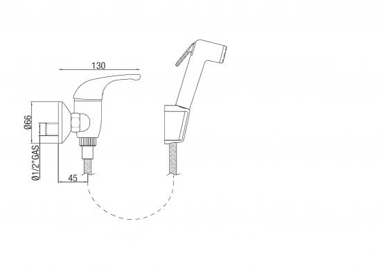 MISCELATORE ESTERNO DOCCIA CROMO CON KIT SHUT-OFF MADE IN ITALY