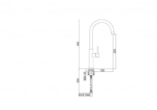 MISCELATORE LAVELLO ALTO ACCIAIO INOX MADE IN ITALY