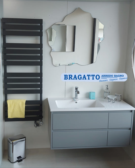 ARREDO BAGNO CLEVER 105U LACCATO OPACO RAL7042 CON SPECCHIO