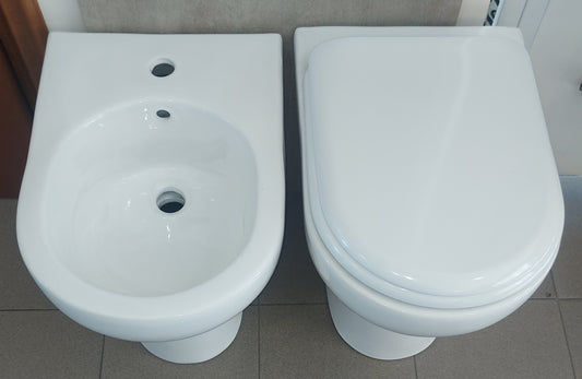 SANITARI FILO MURO KLIO SET WC-BIDET-COPRIWC BIANCO