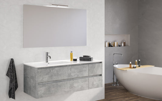 ARREDO BAGNO MOBILE ECOSLIM 121A SXU cm 120 FINITURA SU4298 GRIGIO PIETRA
