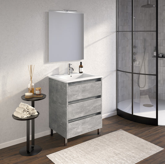 ARREDO BAGNO MOBILE ECOSLIM 61 UT cm 60 FINITURA SU4298 GRIGIO PIETRA