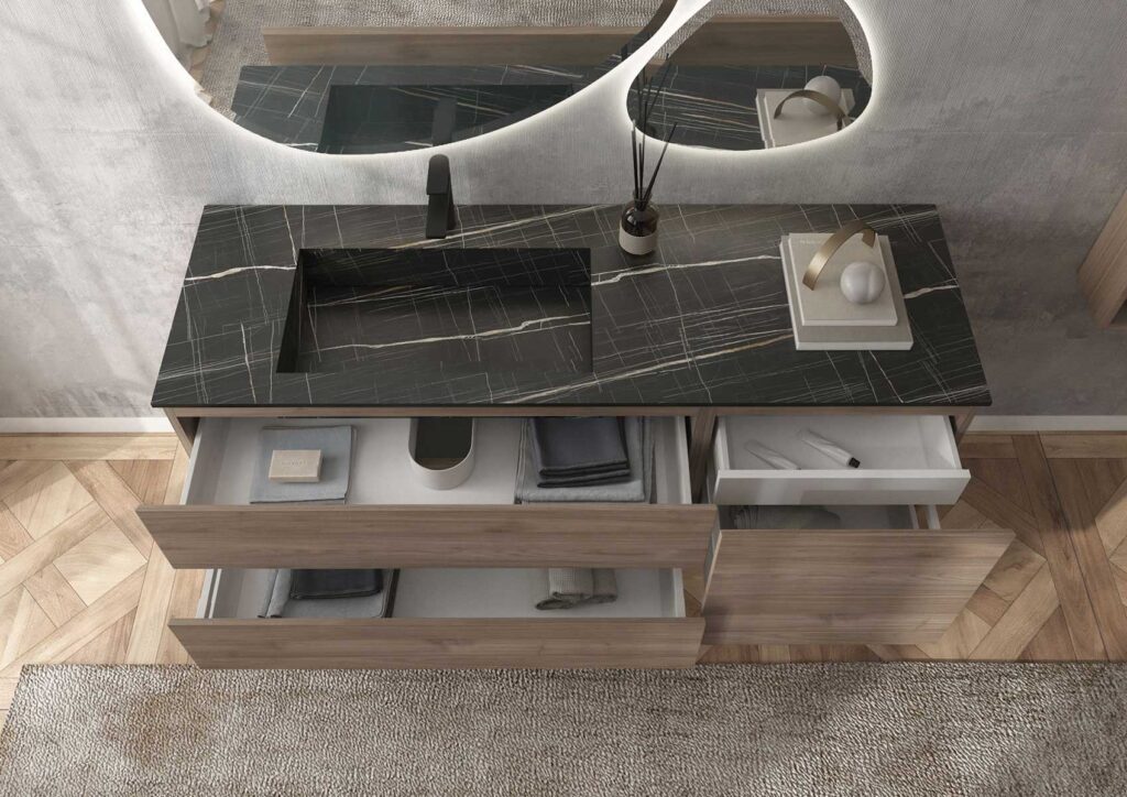 ARREDO BAGNO MOBILE FREEDOM FL03 cm 150 FINITURA NOCE VALIANT