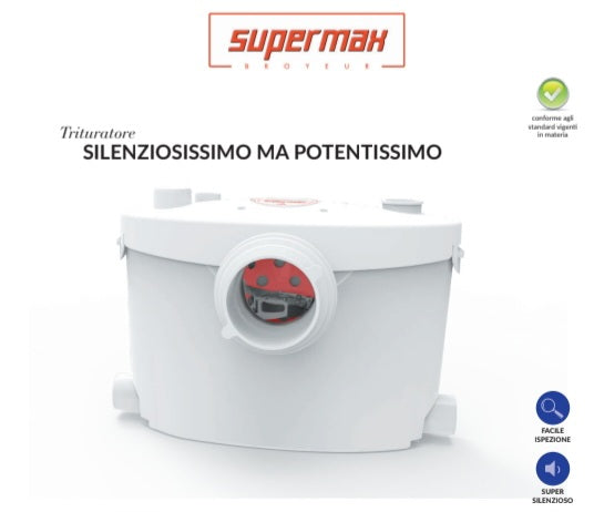TRITURATORE SUPERMAX SILENZIOSO E POTENTE PER BAGNO