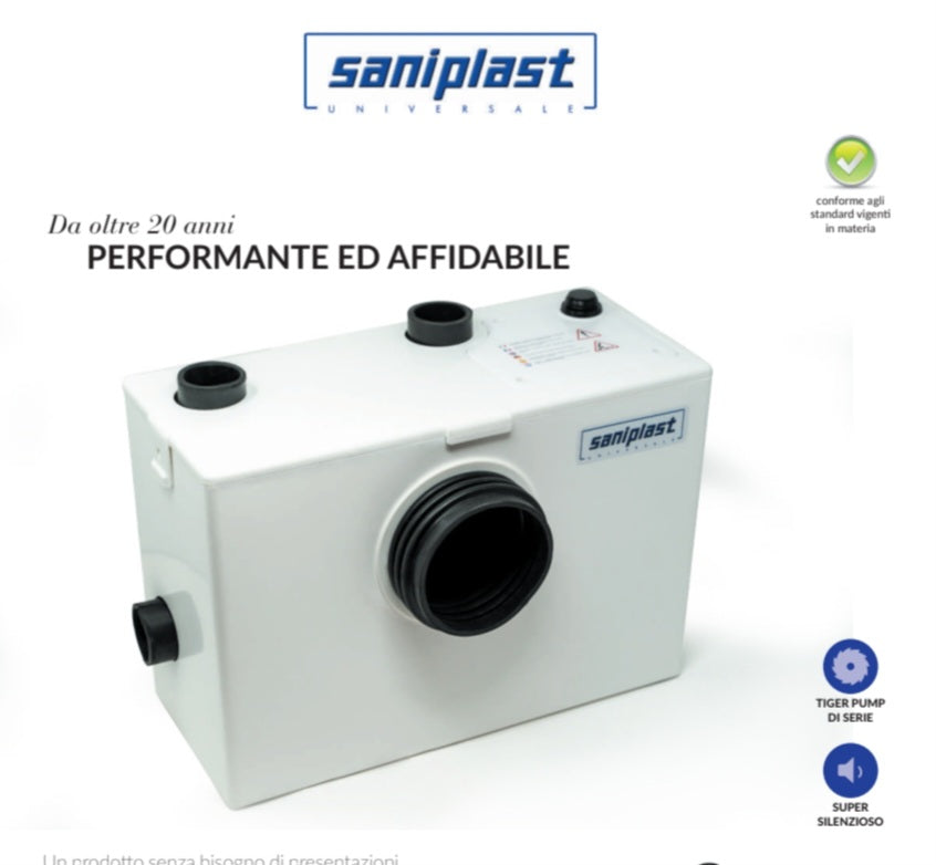 TRITURATORE SANIPLAST PERFORMANTE E AFFIDABILE PER BAGNO COMPLETO E CUCINA