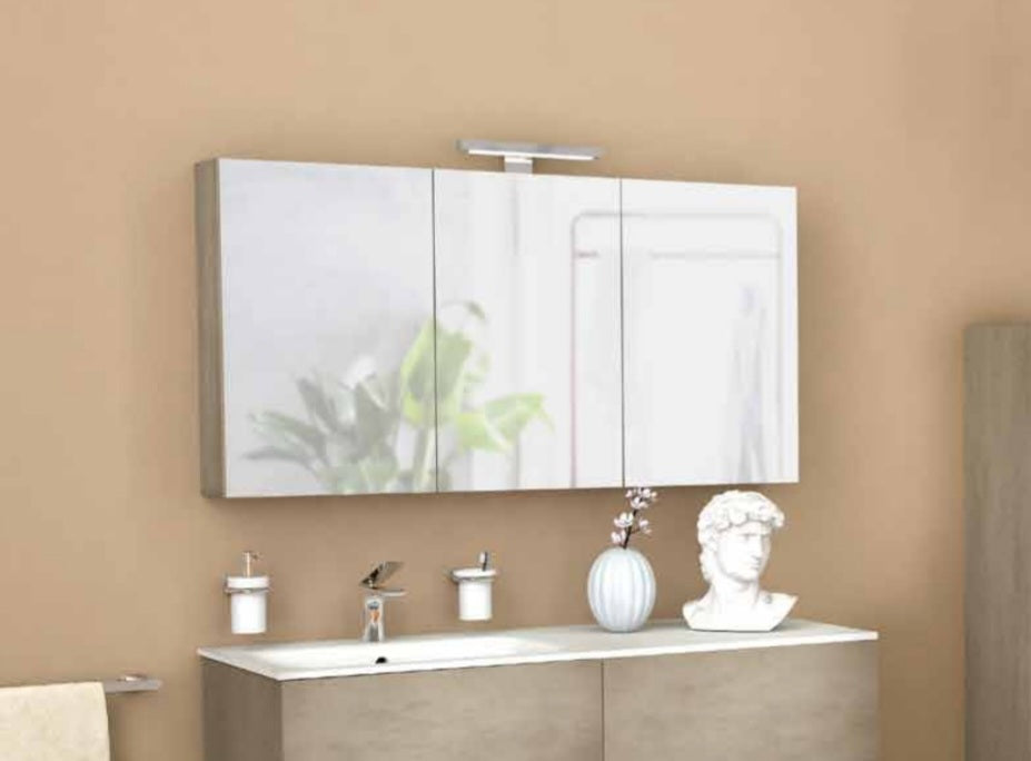 SPECCHIO CONTENITORE MN12 120X62 CON 2 ANTE E LAMPADA A LED