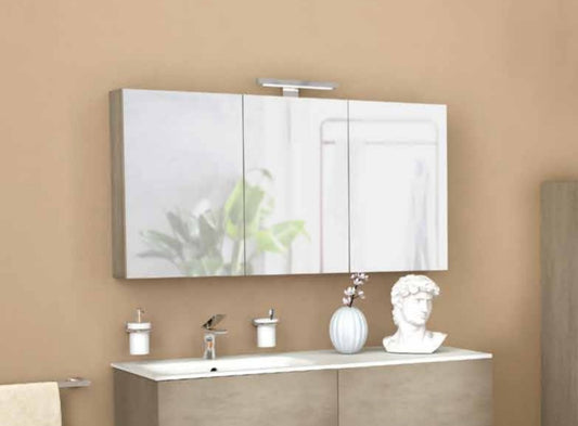 SPECCHIO CONTENITORE MN12 120X62 CON 2 ANTE E LAMPADA A LED