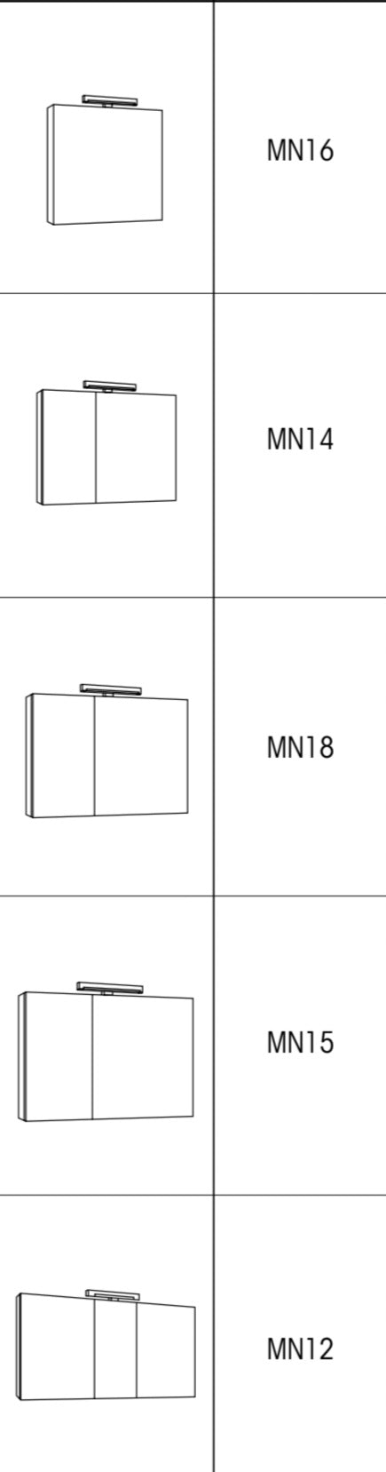 SPECCHIO CONTENITORE MN14 70X62 CON 2 ANTE E LAMPADA A LED