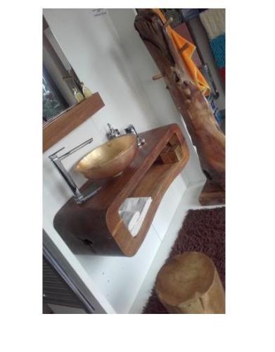 ARREDO BAGNO cm.103 MASSELLO SUAR LAVABO APPOGGIO FOGLIA ORO E SPECCHIO